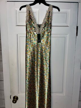 NWT Wild Fable floral maxi dress with plunge neckline XS